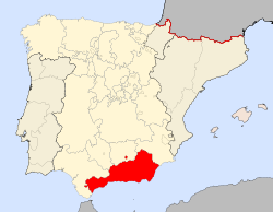 Ubicación del Reino de Granada