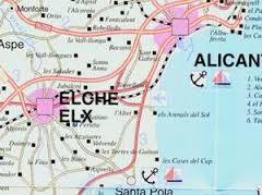Mapa de la ciudad de Elche
