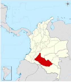 Mapa del departamento de Caquetá