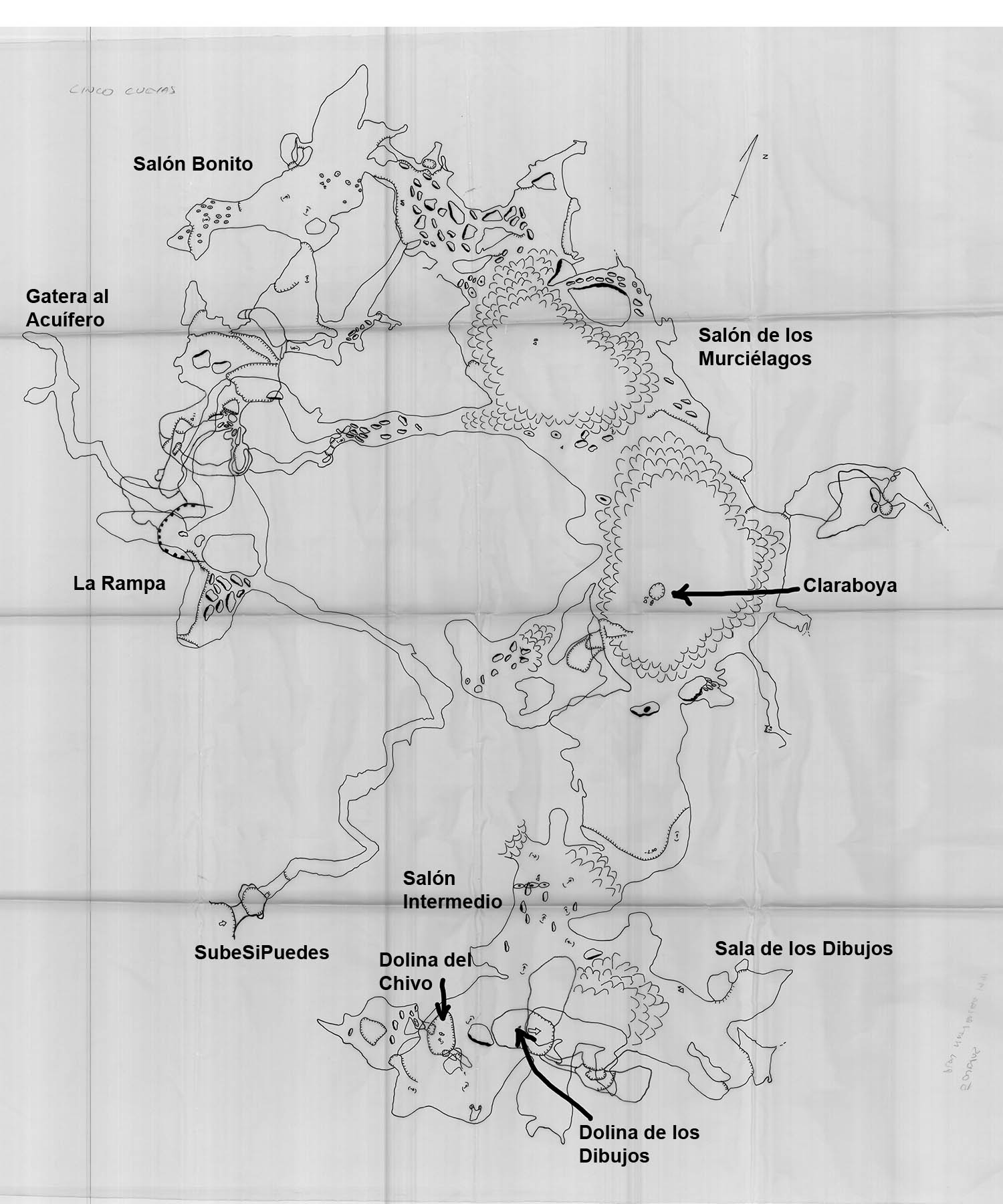 Cinco Cuevas. Mapa dedimir Otero y otros en 1986.jpg