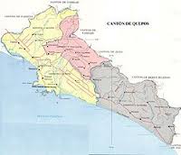 Ubicación en el mapa del municipio Quepos