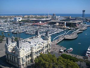 300px-Barcelona, view of the Rambla de Mar from Columbus monument.jpg