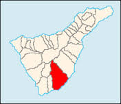 Ubicación del municipio Granadilla de Abona en Santa Cruz de Tenerife