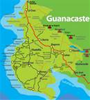 Mapa de la provincia de Guancaste