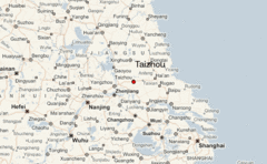 Localización de la ciudad de Taizhou en la provincia de Zhejiang.