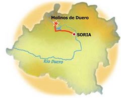Localización de Molinos de Duero en Soria.