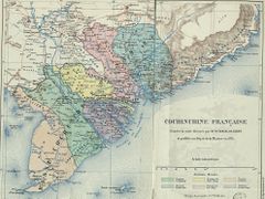 Viejo mapa francés de la Cochinchina