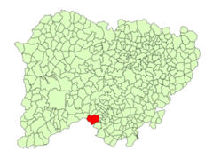 Localización de La Aleberca en la provincia de Salamanca.