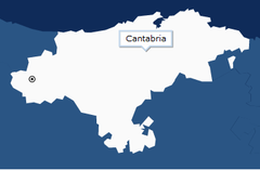 Localización de Camaleño en la provincia de Cantabria.