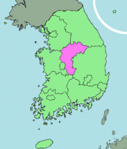 Ubicación de la Provincia Chungcheong del Norte
