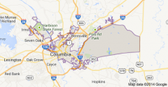 Mapa Columbia Carolina del Sur