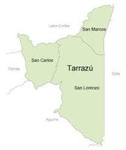 Ubicación en el mapa de la ciudad de Tarrazú