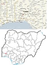Localización de la ciudad de Ibadán en Nigeria
