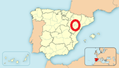 Ubicación de Bordón en la provincia de Teruel.