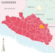 Mapa de Ahuacuotzingo.