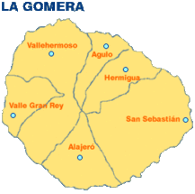 Ubicación de La Gomera en Canarias