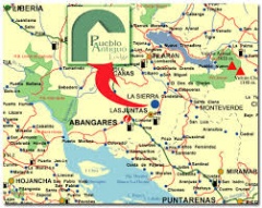 Mapa de ubicación de Abangares
