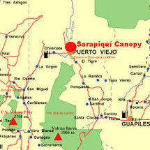 Ubicación en el mapa de Sarapiquí