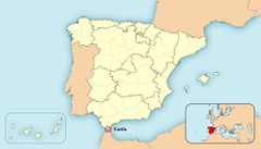 Provincia de Cádiz, ubicación de Tarifa.