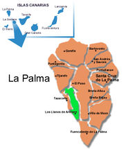 Ubicación de Los Llanos de Aridane en La Palma