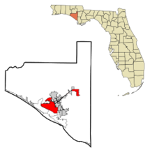 Ubicación en el condado de Bay en Florida