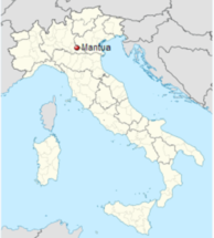 Ubicación de Mantua en Italia.