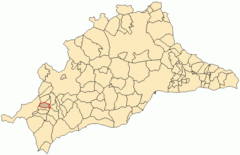 Localización de Benadalid en la provincia de Málaga.