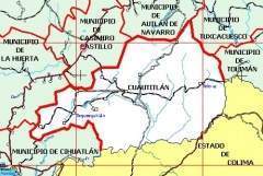 Mapa de Cuautitlán de García Barragán .