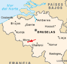 Ubicación de Mons en Bélgica