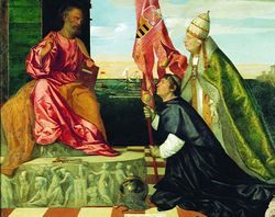 Jacopo Pesaro presentado por el papa Alejandro VI a San Pedro00.jpg