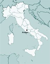 Localizacion de Anagni en Italia