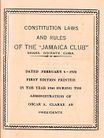 Portada en ingles del Reglamento del Jamaica Club