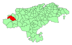 Ubicación de Cillorigo de Liébana en la provincia de Cantabrria.
