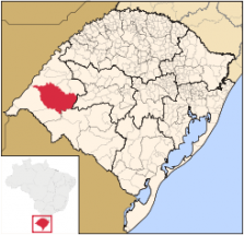 Ubicación del municipio de Alegrete en el estado de Río Grande del Sur (Brasil).