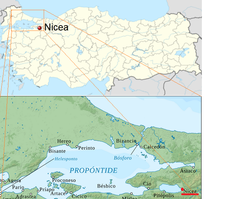Ubicación de Nicea en Turquía