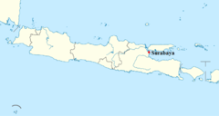 Localización de Surabaya en Indonesia