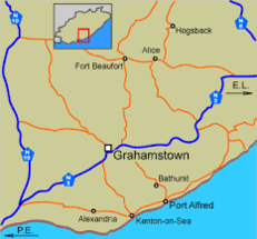 Mapa de Grahamstown