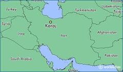 Ubicación en el mapa de la ciudad de Karaj