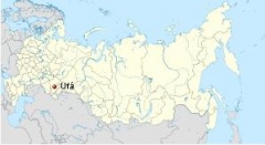 Localización de Ufá en Rusia europea