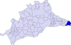 Ubicación de Nerja en la provincia de Málaga.