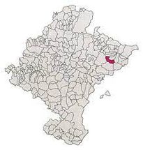 Ubicación de Gallués en la provincia de Navarra.