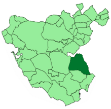Localización de Jimena de Frontera en la provincia de Cádiz.