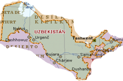 Mapa de Uzbekistán